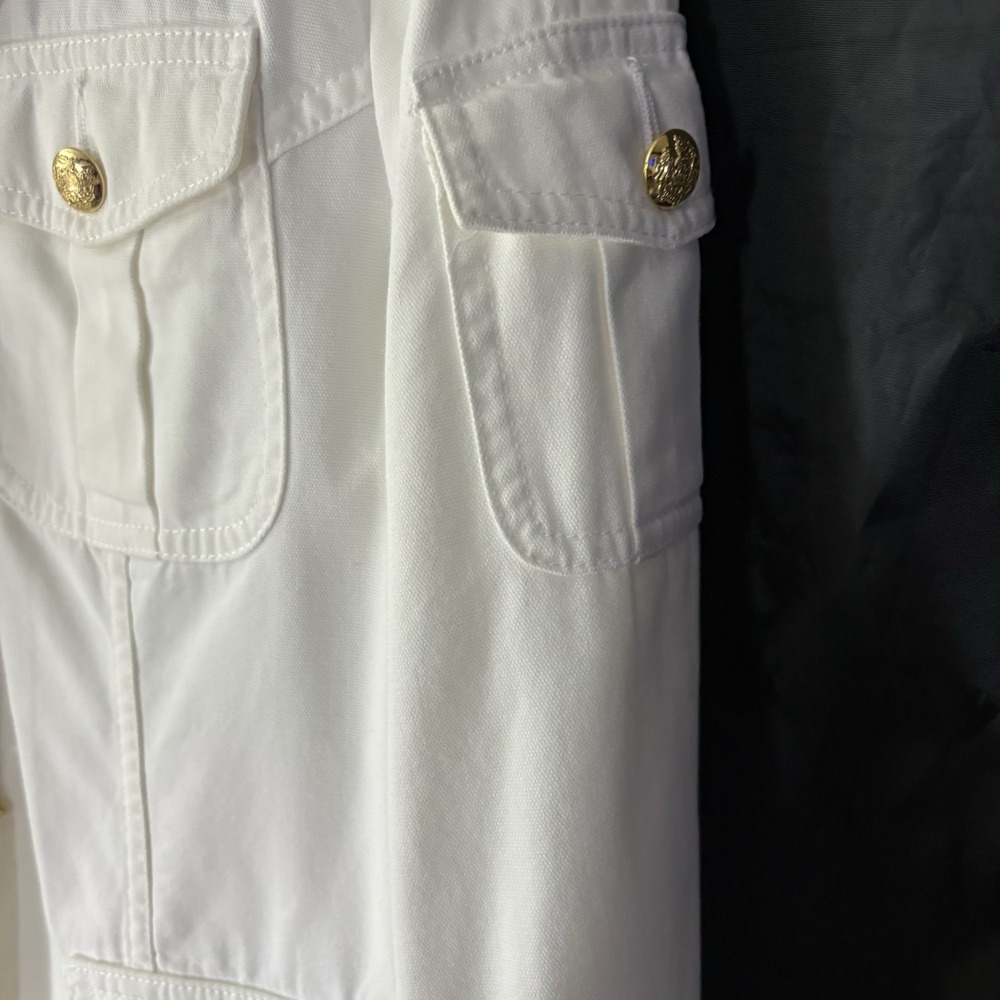 Lauren Ralph Lauren Womens Sz M Military 5 Pocket Jacket White w/Gold Buttons - Picture 7 of 10